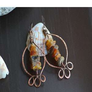 Hammered Copper Earrings in Pakistan
