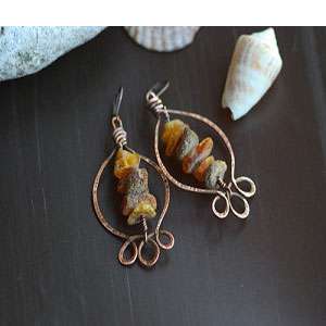 Hammered Copper Earrings in Lahore