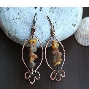 Hammered Copper Earrings in Karachi