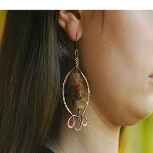Hammered Copper Earrings in Peshawar