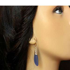 Sapphire Blue Seaglass Earrings in Islamabad